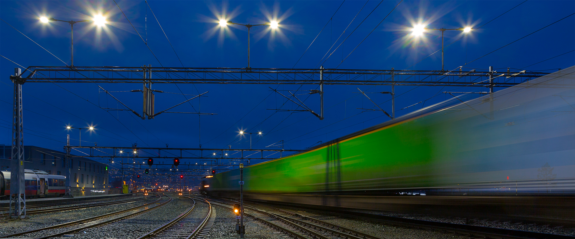 Railway station lighting
